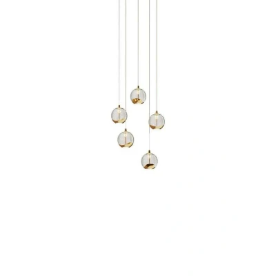 Image of Ceiling Light &#039;Hayley&#039; in Clear Made of Glass for e.g. Living Room &amp; Dining (5 Sources,) from Lucande Pendant Lighting, lamp, Hanging