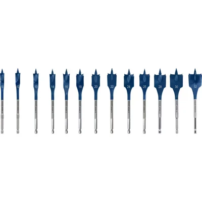 Image of Bosch 13x EXPERT Self Cut Speed Spade Drill Bit Set (for Softwood, Particleboard, Ø 10 32 mm, Professional Accessory Rotary Drill/Drivers)