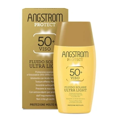 Image of Angstrom Protect, Viso Protection, Ultra Light Sun Fluid, SPF 50+ Photostable UVA/UVB and Blue with Hyaluronic Acid 40 ml