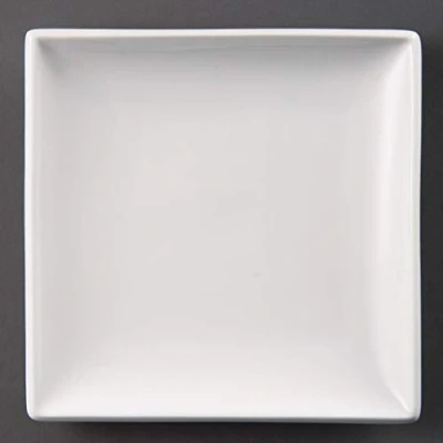 Image of Olympia Square Plates Whiteware in Porcelain White 180 x mm 12 pc
