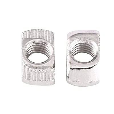 Image of 50pcs T Slot Hammer Head Nut M4, M5, M6, M8 Zinc Plated Silver Carbon Steel Fastener Aluminum Figure Extrusion European Standard (EU40 M6x19.5x8)