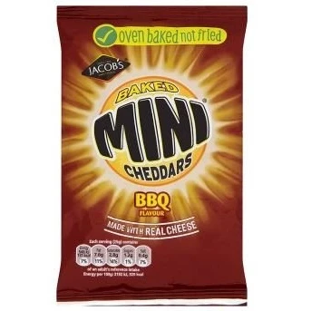 Image of ( 30 Pack ) Jacob&#039;s Baked Mini Cheddars BBQ Flavours 50g