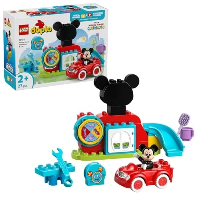 Image of LEGO DUPLO Disney Mickey Mouse Clubhouse &amp; Car Set Colour Sorting Toy with a Character Figure Gifts for 2+ Year Old Toddlers, Girls Boys Great Montessori 10454