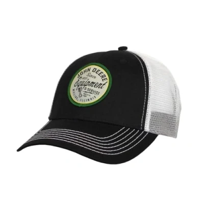 Image of John Deere Men&#039;s Twill Mesh Patch Baseball Hat Black