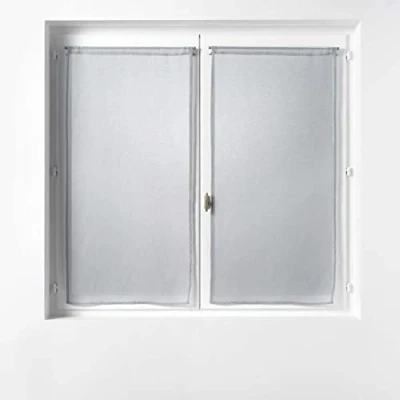 Image of Douceur d&#039;Intérieur, Sandra Grey Straight Curtains 2 x 60 90 cm