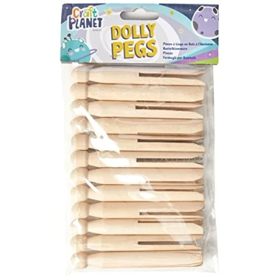 Image of Craft Planet 12 Piece Dolly Pegs, Natural