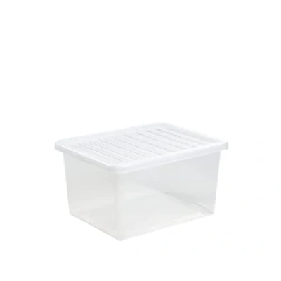 Image of Wham Storage Pack of 1 37 Litre Crystal Plastic Boxes with Lids