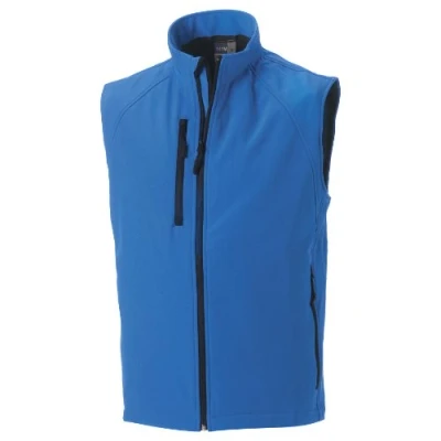 Image of Russell Athletic Mens 3 Layer Soft Shell Gilet Jacket (Azure Blue) Size Medium