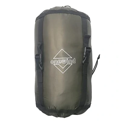 Image of onewind Outdoors Premium Compression Dry Sack for Sleeping Bag and Underquilt, Lightweight Water Resistant Stuff Camping, Hiking Backpacking, 18.7L, OD Green