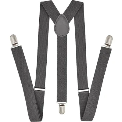 Image of NestNook Mens Braces 1 inch wide Adjustable Y Shape Suspenders, Breathable Comfort for Men &amp; Women (Darkgrey)