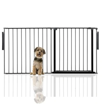 Image of Bettacare Premium Multi Panel Flexible Pet Barrier, up to 154cm Wide, Black, 70cm High, Dog Barrier for Pets Dogs and Puppy, Puppy suitable Indoor Outdoor use, Easy Installation
