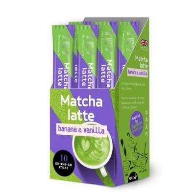 Image of TET Matcha Latte Banana &amp; Vanilla, green tea based drink, White, 100g