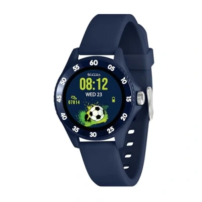 Image of Tikkers Series 34 Kids Navy Smart Watch with Fitness Tracker, Heart Rate Monitor, IP68 Waterproof, Step Counter, Music Player, Sleep Alarm, for Android iOS