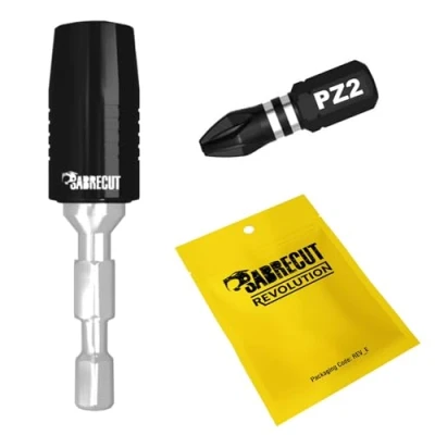 Image of 2 Piece SabreCut SCIMSH1458_1 60mm Professional Magnetic Impact Bit Holder with 1 x 25mm Screwdriver Compatible Dewalt Milwaukee Makita Bosch and Others