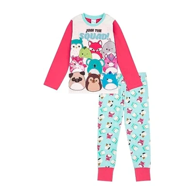 Image of Squishmallows Girls Pyjamas PJs Set, Squish Squad Pjs, Ages 6 to 13 Years Old 11 12 Pink