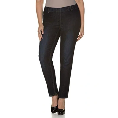 Image of Ulla Popken Women&#039;s Jeggings K m.Gürtelschlaufen Skinny Jeans, Blue Denim, 42W / 30L