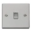 Image of Click Scolmore Decorative 20 A Ingot Double Pole Switch Polished Chrome White VPCH722WH
