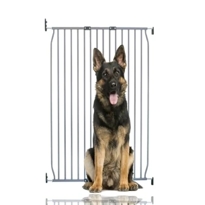 Image of Bettacare Extra Tall Eco Screw Fit Pet Gate, Grey, 90cm 100cm, Gate 100cm in Height, Fitted Dog Safety for Puppy