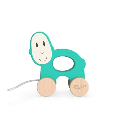Image of Matchstick Monkey, Playtime Wooden Pull Along Toy, Race or Push to Encourage Imaginative and Creative Play, Easy Grip, 12 Months Old+, Monkey
