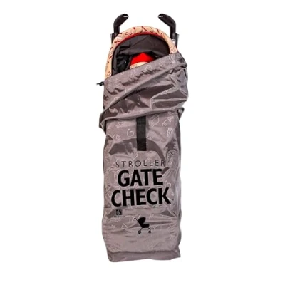 Image of J.L. Childress Deluxe Gate Check Bag for Umbrella Strollers Premium Heavy Duty Durable Air Travel Bag, Adjustable Shoulder Strap Fits Compact, Style Strollers, Grey