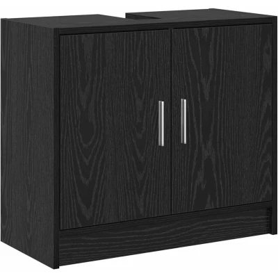 Image of vidaXL Sink Cabinet Black Oak 63x29x55 cm Engineered Wood