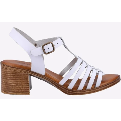 Image of Hush Puppies Women&#039;s Greta Heeled Sandal, White, 4 UK