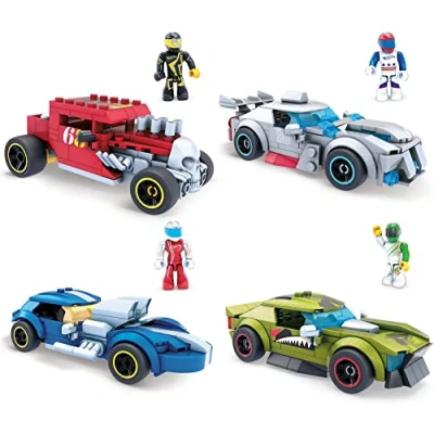 Image of Hot Wheels 900 GVM28 EA Mega Bloks HW Construx Rockin&#039; Racers Astd, Blue