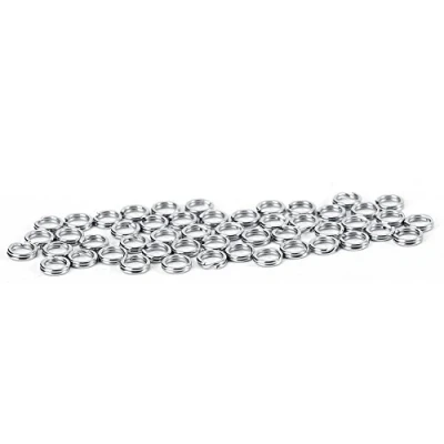 Image of VGEBY 50pcs/100pcs Split Rings, Stainless Steel Fishing Tackle Bait Double Circle Ring Connector(5# 50pcs)