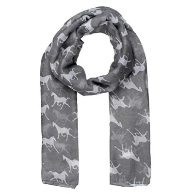 Image of World of Shawls Horses Print Design Ladies Girls Scarves Shawl Wrap Maxi Sarong (Silver)