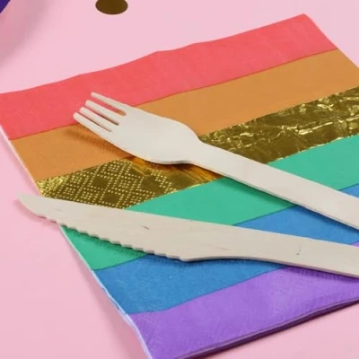 Image of Rainbow Napkins Pack of 20 Coloured Disposable Pride Month Party Tableware Accessory