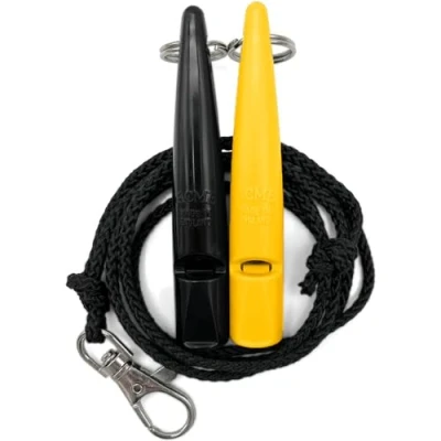 Image of ACME Dog Whistle No. 211.5 with Band Double Pack 2 Whistles Including Bands Ideal for Recall Loud and Far reaching (Black + Yellow)