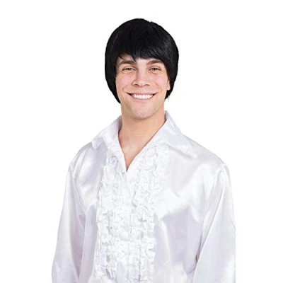 Image of Black Male Wig (1 Pc.) Comfortable &amp; Authentic Design, Perfect for Everyday Wear, Cosplay, 1960s Themed Parties, Music Festivals, More