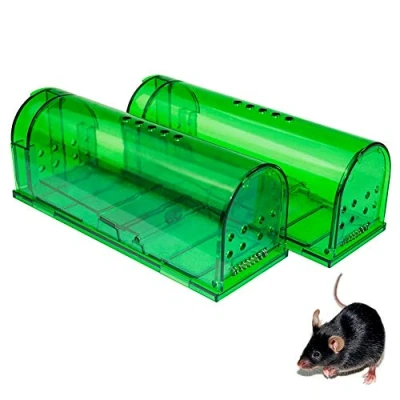 Image of Humane Mouse Trap Traps That Work Best Mouse, Mice and Rat Plastic Live Catch Release Rodents, Safe Around Children Pets (2Packs)
