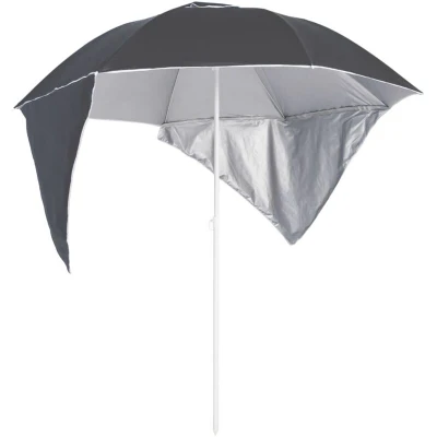 Image of vidaXL Beach Parasol with Side Walls Anthracite 215 cm