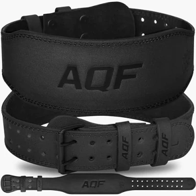 Image of AQF Weight Lifting Belt for Men Gym Fitness, 4&quot; Padded Lumbar Back Support, 7mm Thick Leather Training with 11 Adjustable Holes, Ideal Powerlifting, Bodybuilding