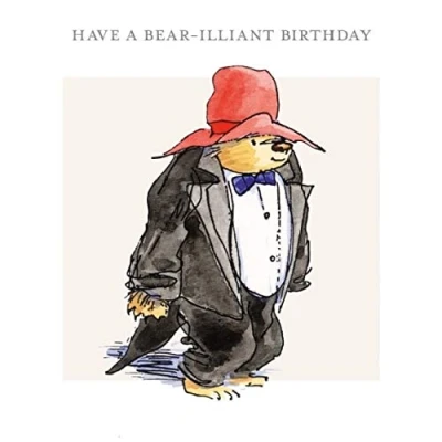 Image of Paddington Bear in Dinner Jacket Birthday Card with Envelope