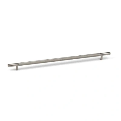 Image of Knurled Brushed Nickel Long Kitchen Cupboard Bar Handle 320mm Fixings Cabinet Door Drawer Furniture Wardrobe Pull