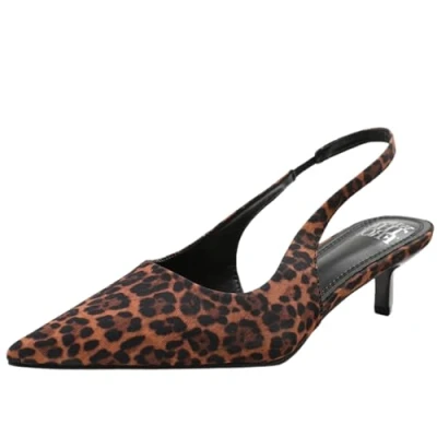 Image of Womens Court Shoes Slingback Low Kitten Heels Fashion Sandals Ladies Pointed Toe Evening Party Classic Work Dress Wedding Graduation Occasion Heeled Closed Pumps