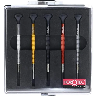 Image of KD89 Horotec MSA01.020 Set of Precision Watchmakers Screwdrivers in Aluminium and Stainless Steel Bits Swiss Made, Red, 01.020 A