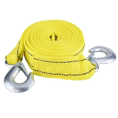 Image of Qiilu Tow Rope, 4 Meter Load 5 Ton Rope Heavy Duty Car Trailer Towing Strap Cable with Hooks Emergency Vehicle Tool