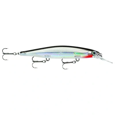 Image of Rapala Shadow Rap Deep Lure with Three No. 6 Hooks, 1.2 2.4 m Swimming Depth, 11 cm Size, Silver