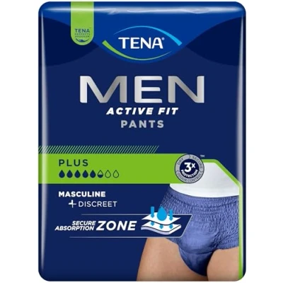 Image of Tena Men Active Fit Pants Plus Size S/M 2 Packs of 9