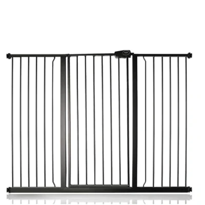 Image of Bettacare Child and Pet Gate, 139.8cm 147.4cm, Matt Black, Extra Tall Gate 104cm in Height, Pressure Fit Stair Baby Suitable for Dog or Barrier, Easy Installation