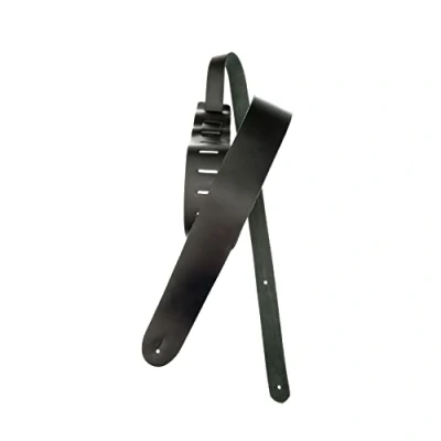 Image of D&#039;Addario Accessories Leather Guitar Strap Electric Strap, Acoustic &amp; Bass Classic Black
