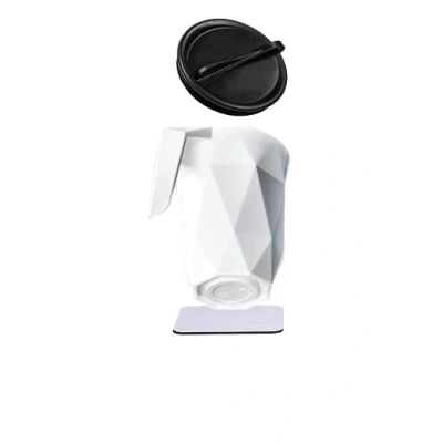 Image of Silwy® to GO Plastic Handle Cup with Washable, Reusable Metal Nano Gel Pad White Non Slip Caravanning and Camping Cups, Boat Yacht Accessories