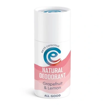 Image of Earth Conscious Natural Deodorant Stick 60g Eco Friendly, Vegan Aluminium Free &amp; Cruelty Deodorants for Men and Women. UK Made (Grapefruit Lemon)