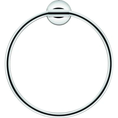 Image of Duravit Starck T Towel Ring, Brass, Chrome, One Size