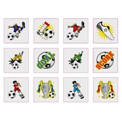 Image of HENBRANDT Temporary Tattoo&#039;s FOOTBALL 12 x 2 packs = 24 Tattoos supplied