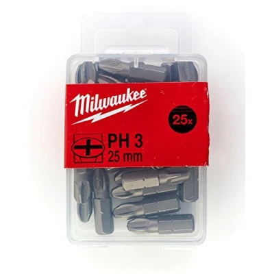 Image of Milwaukee Punta PH3 x25 mm 25uds S/Driving Bit PH 3 x 25 Pieces