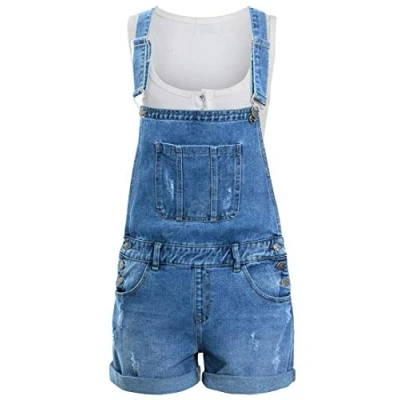 Image of SS7 Womens Denim Dungaree Shorts